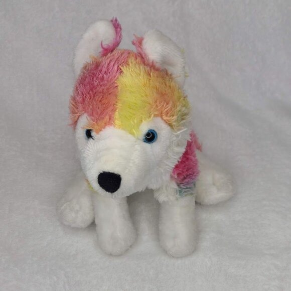 Plush Parade Tie Dye Montana Dog Zoey 10" Colorful Wolf Stuffed Animal Hamilton - Picture 3 of 10